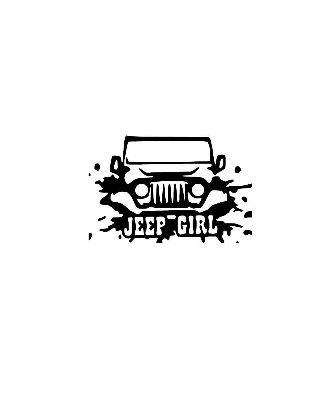 Jeep Girl vinyl car decal with mud splash