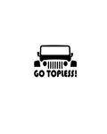 Jeep Go Topless vinyl car decal with Wrangler grill silhouette