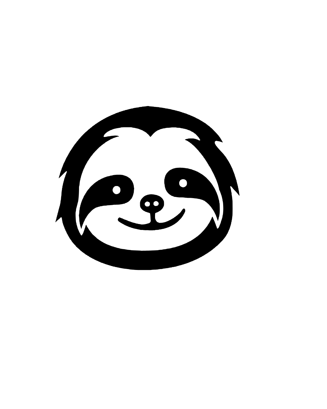 Happy smiling sloth face vinyl decal