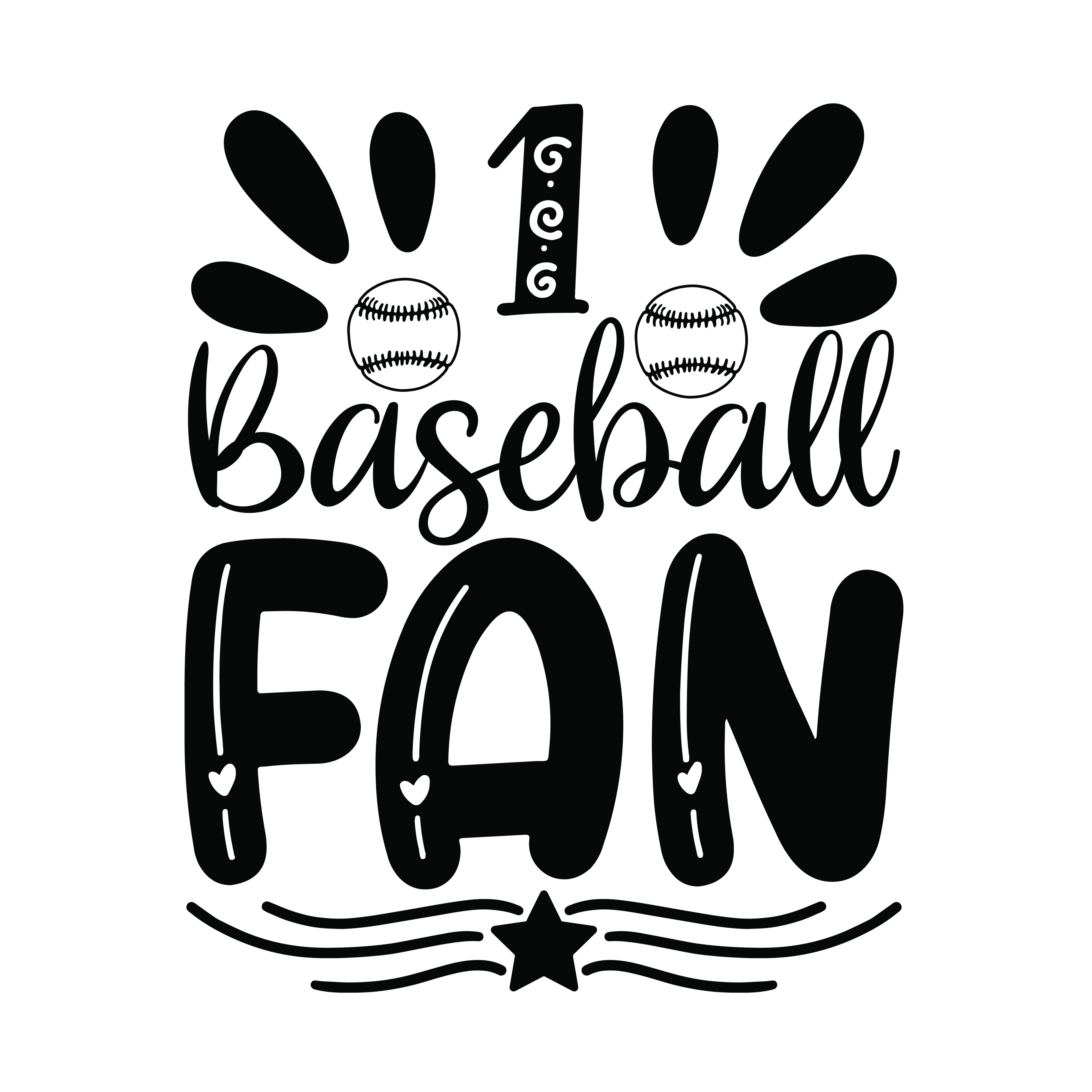 #1 Baseball Fan Sticker
