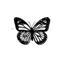 Monarch butterfly vinyl sticker with detailed wing pattern