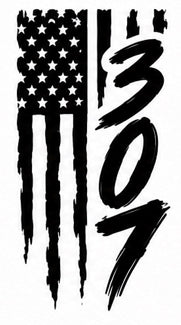 307 Distressed Flag Script Decal