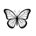 Monarch Butterfly III vinyl sticker - detailed wing outline