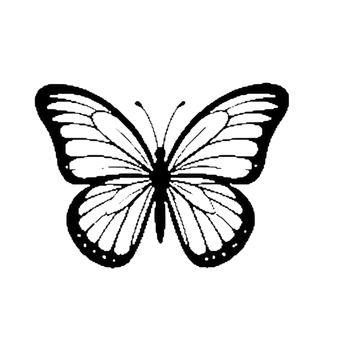 Monarch Butterfly III vinyl sticker - detailed wing outline