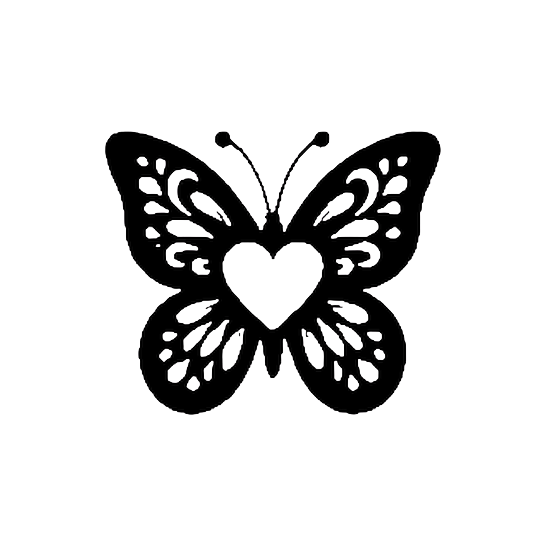 Butterfly with heart center vinyl sticker