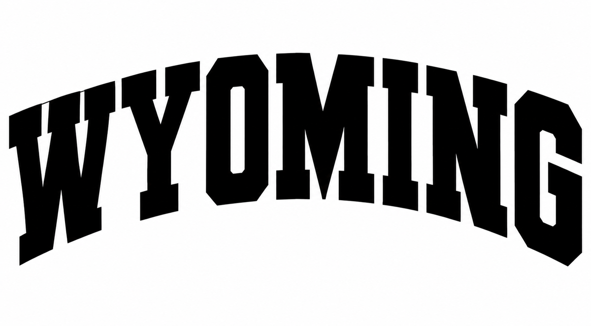 Wyoming arched text vinyl decal