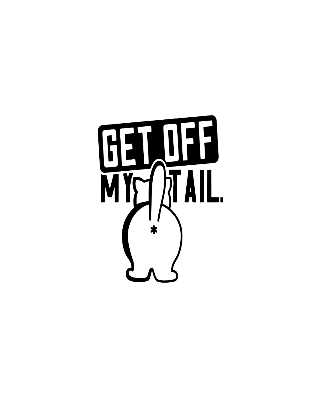 Get Off My Tail funny bunny vinyl car decal