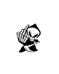 Grim Reaper middle finger vinyl car decal with scythe