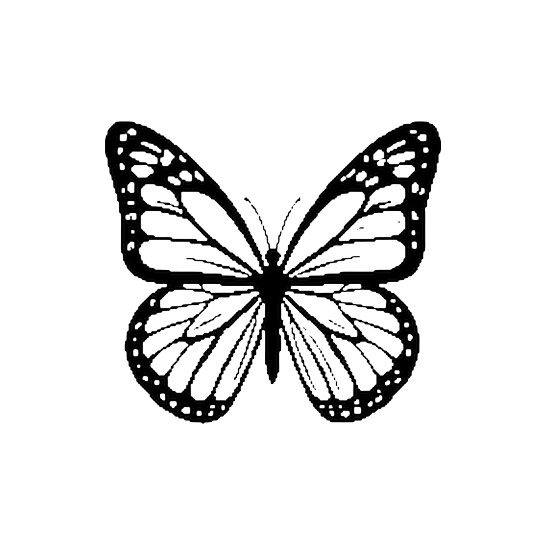 Monarch butterfly detailed wing pattern vinyl sticker