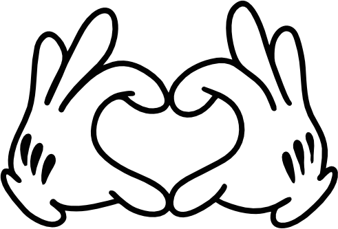 Mickey Mouse Heart Hands Decal