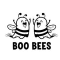 Boo Bees two cartoon bees vinyl sticker black on white