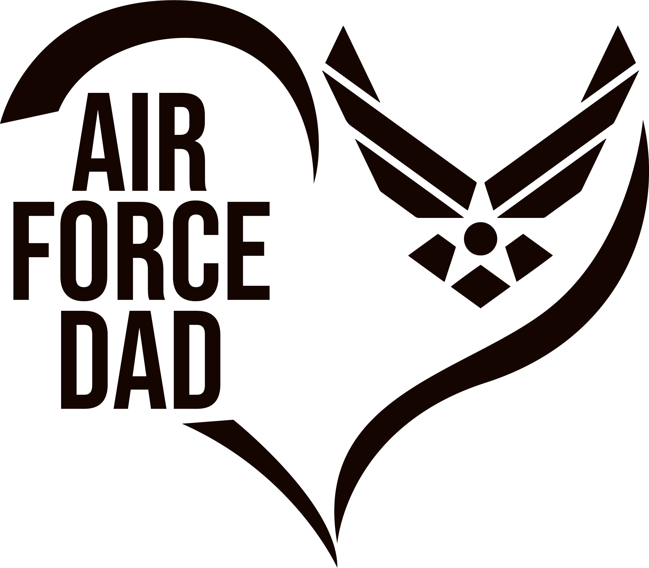 Air Force Dad Heart Sticker