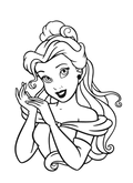 Belle Disney Princess Beauty and the Beast vinyl sticker alternate pose black and white design