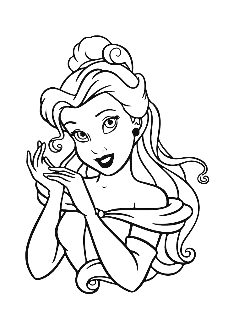 Belle Disney Princess Beauty and the Beast vinyl sticker alternate pose black and white design