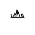 Army battle formation multi-soldier silhouette sticker on terrain base