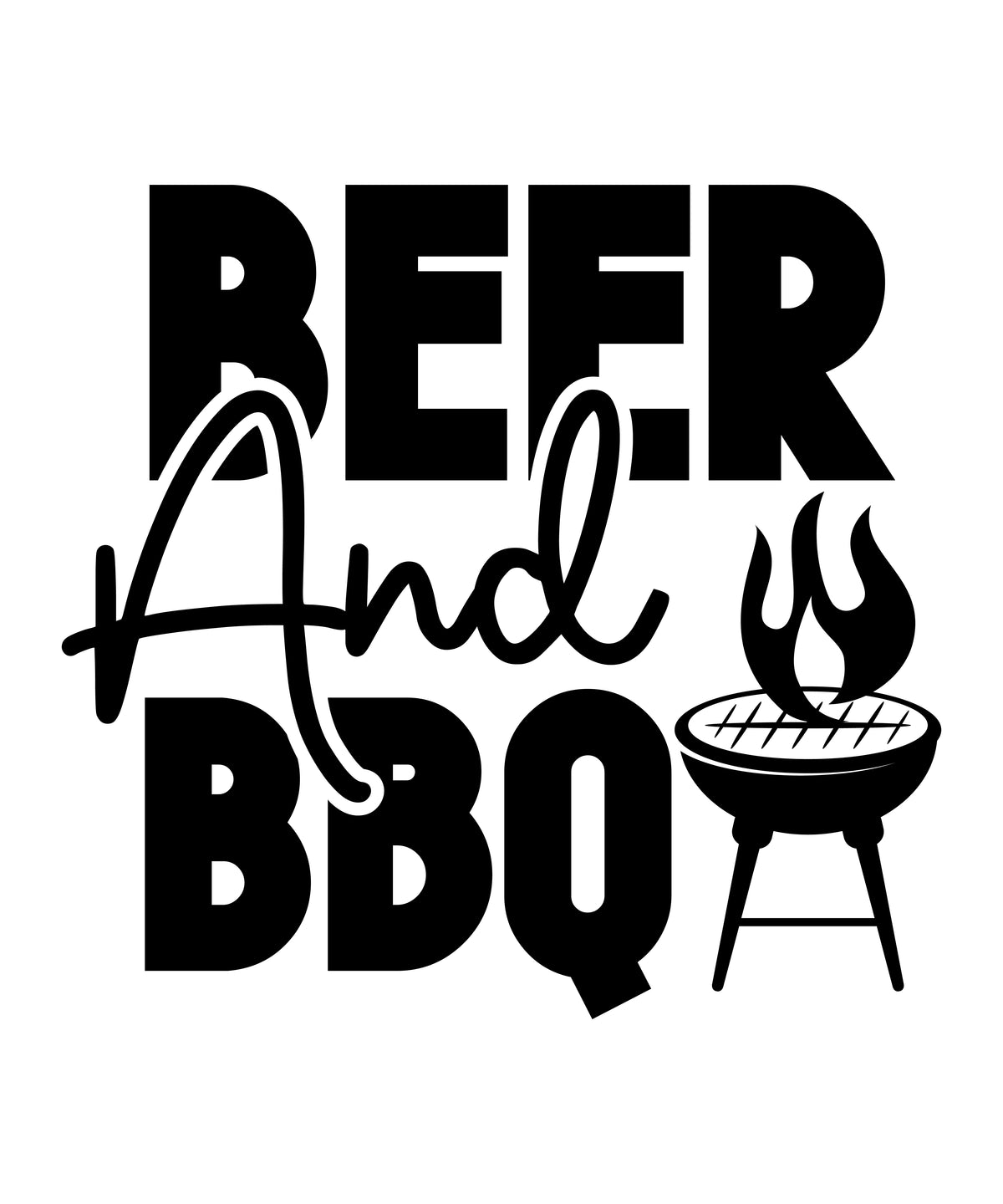 Beer and BBQ vinyl sticker