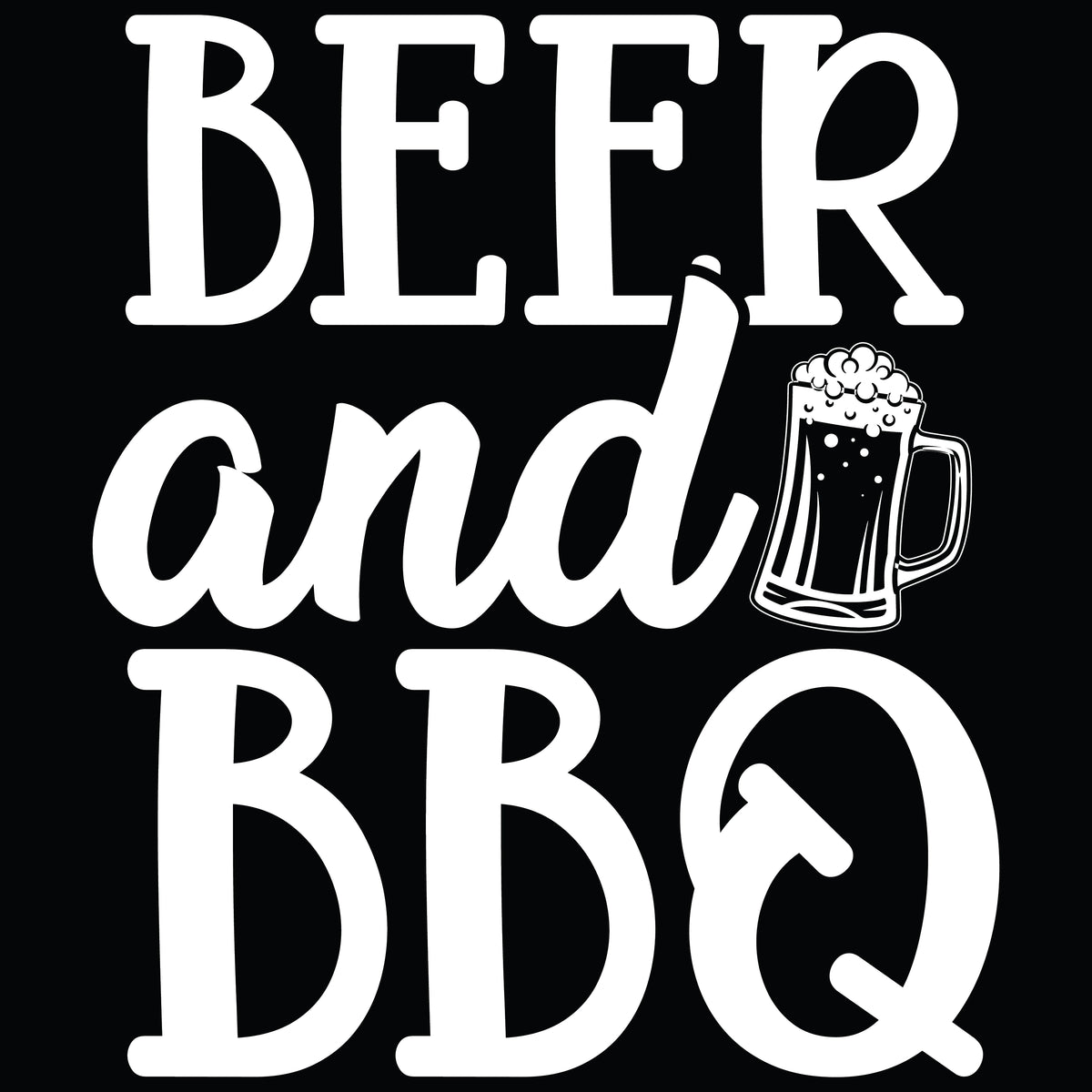 Beer and BBQ 3 vinyl decal with beer mug