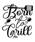 Born to Grill vinyl decal with spatula and chicken legs