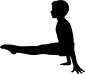Boy gymnast silhouette sticker in an L-sit position