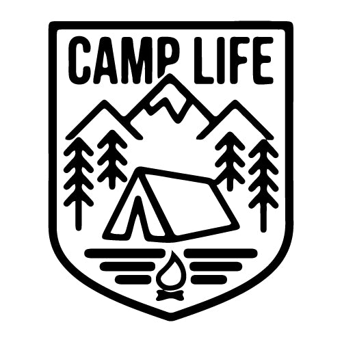 Camp Life Shield Badge Vinyl Decal