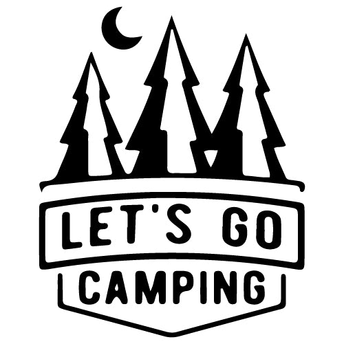 Let's Go Camping Badge Vinyl Decal