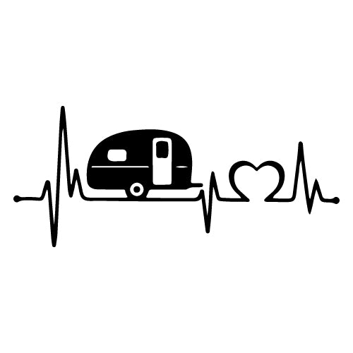 Camper Heartbeat Lifeline Vinyl Decal