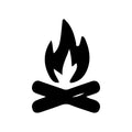 Campfire Silhouette Vinyl Decal