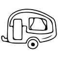 Retro Camper Trailer Outline Vinyl Decal