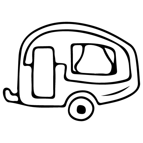 Retro Camper Trailer Outline Vinyl Decal