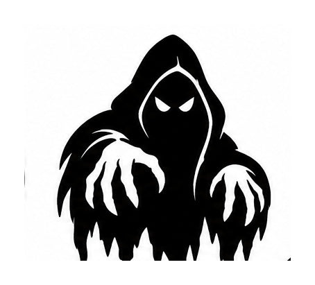 Hooded reaper ghoul vinyl decal silhouette