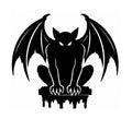 Clawed gargoyle with spread bat-like wings crouched on a dripping ledge