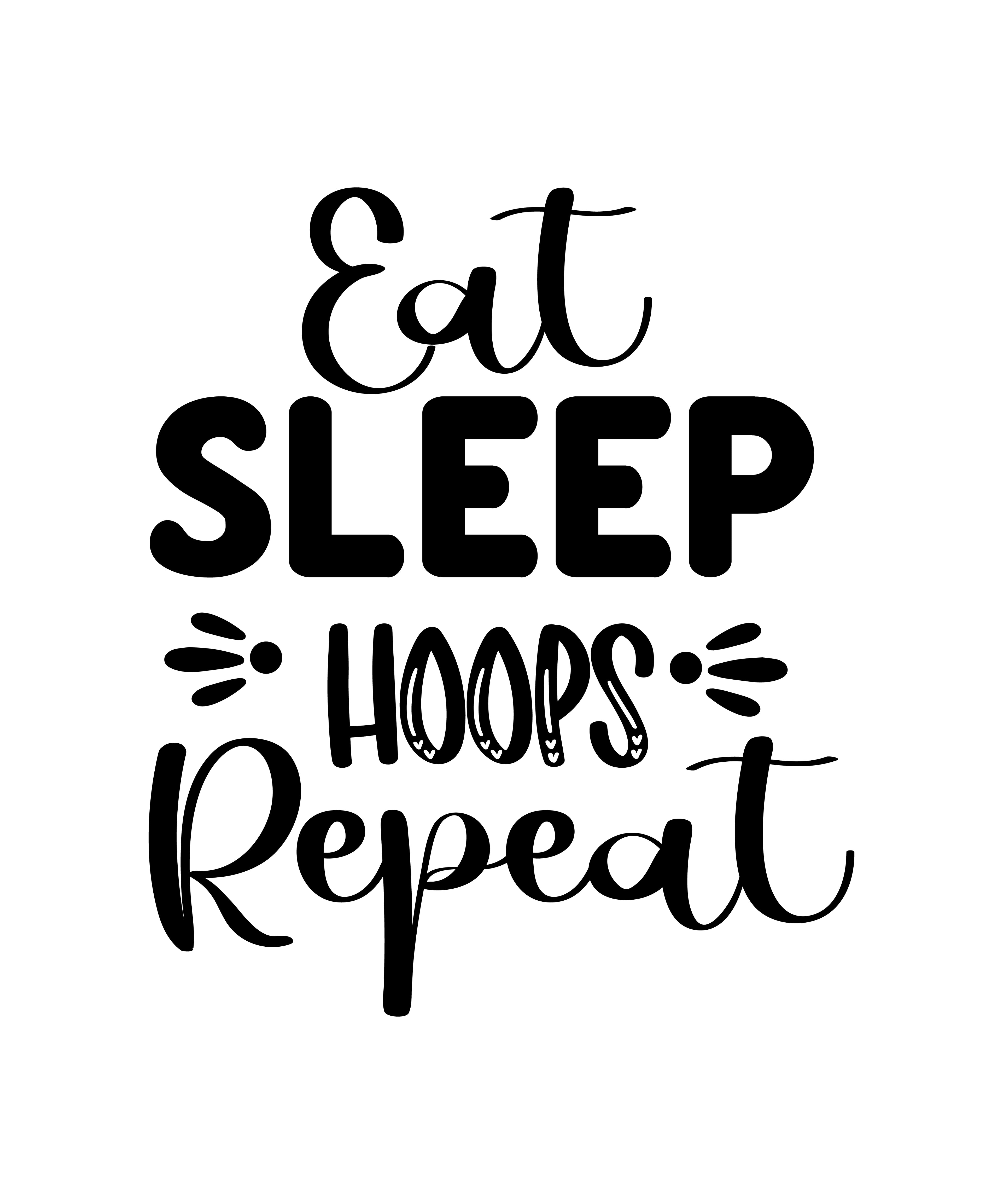 Eat Sleep Hoops Repeat vinyl sticker
