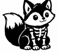 Kawaii skeleton fox vinyl decal
