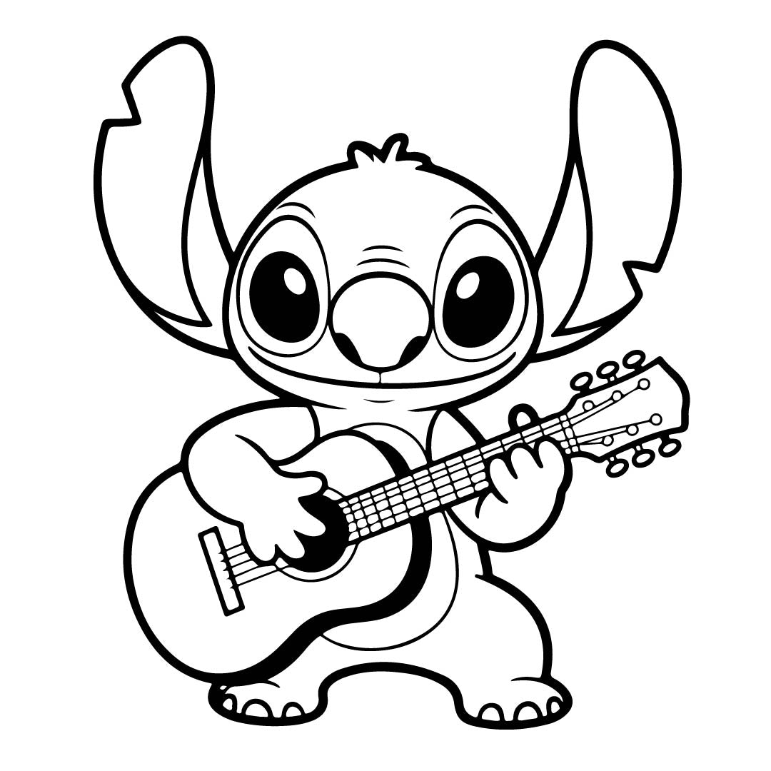 Stitch Guitar Vinyl Sticker