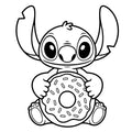 Stitch Donut Vinyl Sticker