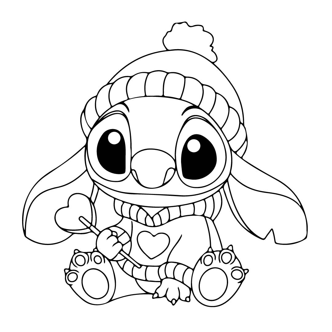 Stitch Winter Vinyl Sticker