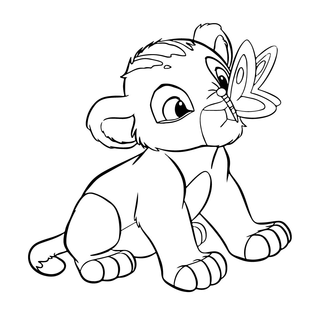 Simba with Butterfly Vinyl Sticker