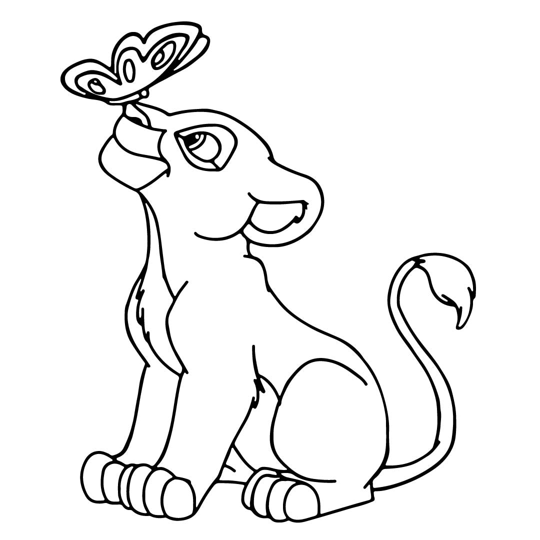 Nala with Butterfly Vinyl Sticker