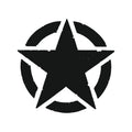 Distressed Allied military star with circle ring sticker in vintage worn style
