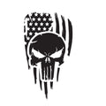 Warrior skull on distressed vertical American flag sticker
