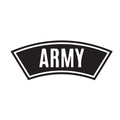 Army arc patch sticker with bold ARMY lettering and double border