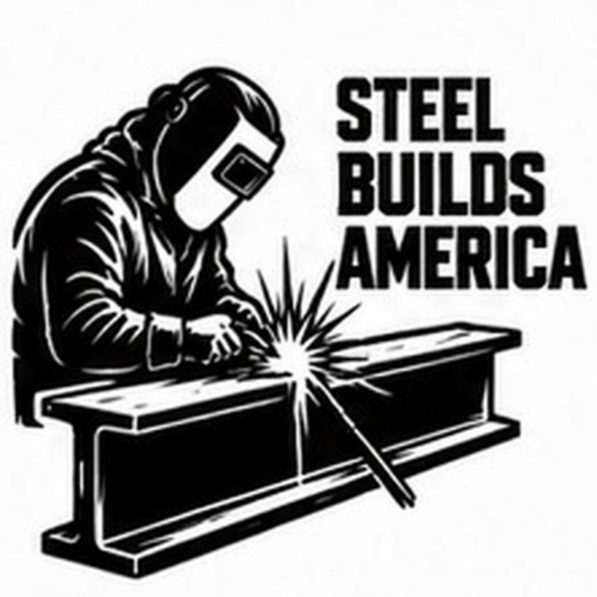 Steel Builds America welding decal