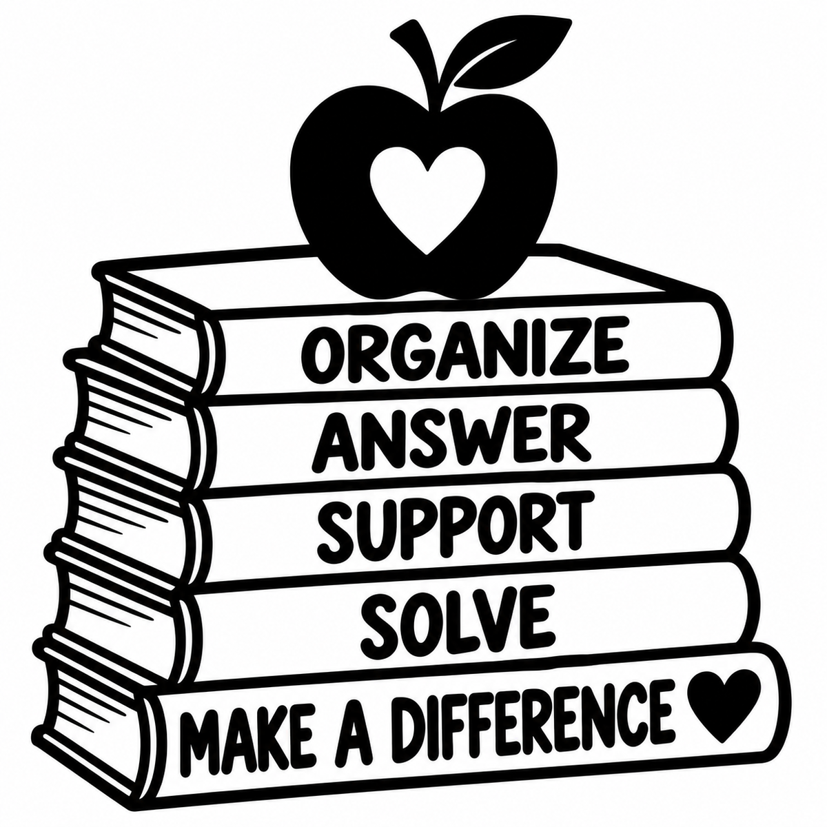 Organize Answer Support Solve Make a Difference school secretary vinyl decal