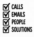 Calls Emails People Solutions school secretary vinyl decal