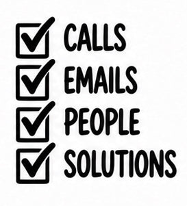 Calls Emails People Solutions school secretary vinyl decal