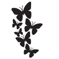 Butterfly Cluster vinyl decal featuring bold solid silhouette butterflies in a vertical grouping