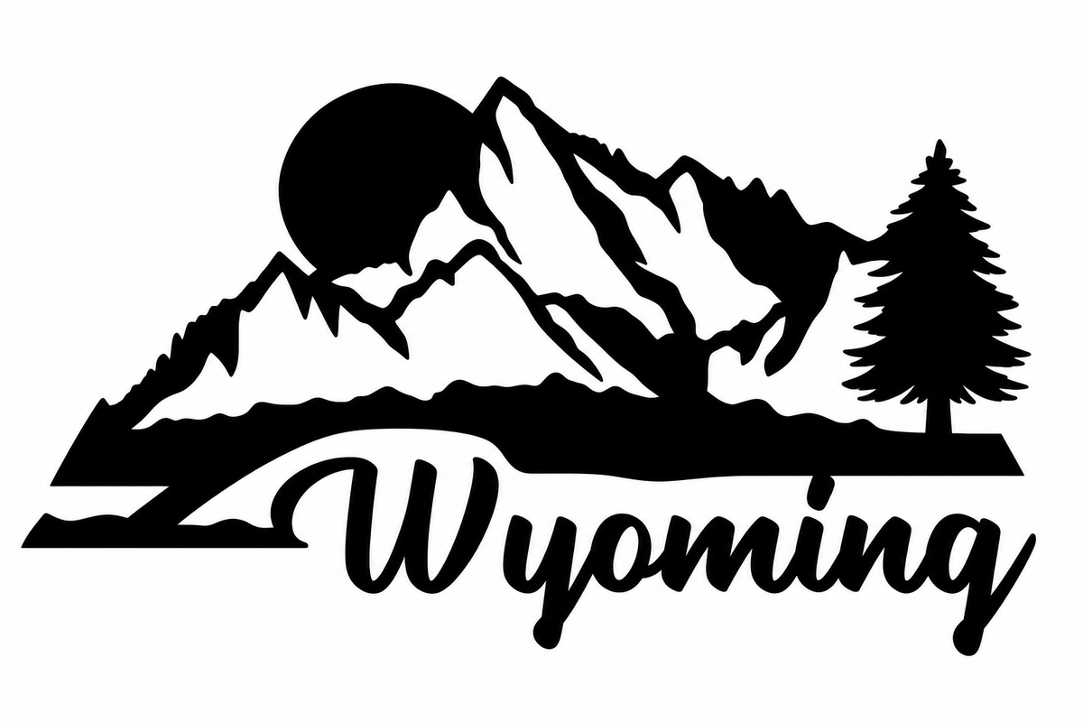 Wyoming Mountain Moon Decal