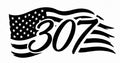 307 Waving Flag Decal