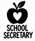 School Secretary Apple vinyl decal with heart design