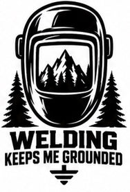 Welding Keeps Me Grounded vinyl decal